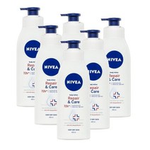 니베아 리페어 앤 케어 바디로션 수분크림 72H 400ml Nivea Repair Care Body Lotion Moisturiser, 6개