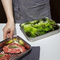 스텐밧트 거름망 뚜겅세트 사각트레이 바트 보관용기, 스텐밧드(소)