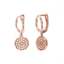 [비앤비골드]14K18K 귀걸이 엔틱스톤 웨이브 원터치 귀걸이 JNE24676