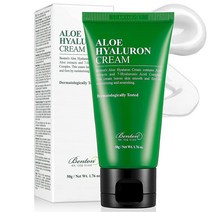 BENTON 알로에 히알루론산 크림 50g (1.75온스) 잎 워터 및 함유 진정 보습 페이셜 건조함 가려운 민감한 피부용, Cream