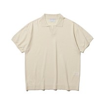 KNITTED 쿨 썸머 에센셜 오픈 카라 니트 티 아이보리