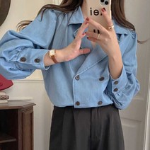 연청 남방 블라우스 여자 20대 간절기 데일리 셔츠 여성 데님룩 봄 쇼핑몰 빅카라