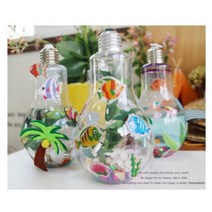 [바보사랑] [쏘잇]전구모양 미니어항(5명용), 제품선택:스티커형, 상세 설명 참조