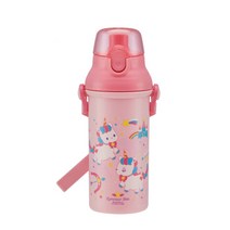 원터치 어깨끈 물병 어린이집 유치원 끈달린 물통 480ml, 08 유니콘