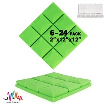 방음재 흡음재 방음스펀지 어쿠스틱 스튜디오 폼 버섯 웨지 타일 방음 벽 패널 고밀도 피스, 38.Green - High Density-12 Pcs