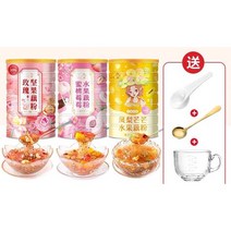 연근 분말 수프 복숭아딸기맛500g/장미견과류맛500g/ 파인애플망고맛 500g /2개 구매시 유리컵 증정-브리에, 복숭아딸기+장미견과류+파인애플망고x1개