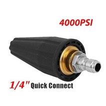 ALL4DETAIL 압력 와셔 팁 터보 노즐 360 ° 회전 스프레이 터보 노즐 2000 최대 4000 PSI 1/4 인치 퀵 커넥터 포함 청소용, 4000PSI, 1개