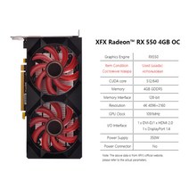 그래픽카드 비디오카드 xfx radeon rx550 rx560 rx470 rx480 rx570 rx580 rx590 2gb 4gb 8gb 게임 데스크탑 컴퓨터 비디오 GPU, rx550 4GB 2팬