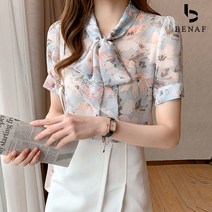 [베나프] 로잘린 리본 반팔블라우스_BG2BL002