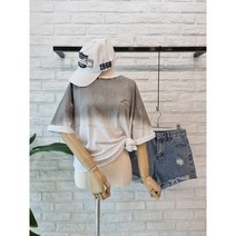 [반다리]﻿ ﻿비비드 ﻿물나염 루즈핏 반팔 티셔츠