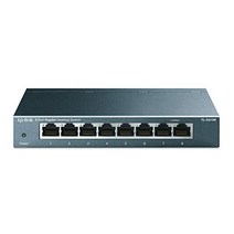 TP-Link TL-SG108 LAN 스위치 8 포트 네트워크 스위치(플러그 앤 플레이 기가비트 스위치 LAN 분배기 LAN 분배기 이더넷 허브 팬리스 켜기/끄기 스위치가 있는 견고한 금속 하우징) -13635, 8포트 PoE 스위치가 포함된 번들