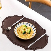 블리스홈 방수 식탁 테이블 매트 2p, 다크브라운
