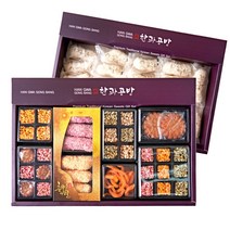 한과공방 프리미엄 전통한과 2단 선물세트 + 보자기, 1개