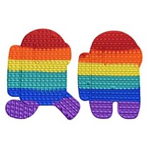 키덜트샵 푸쉬팝 대형 팝잇키티 뽁뽁이 피젯 푸시버블 푸시 네모 보드게임 팟입 popit 초대형 무지게, 3. 28cm 보라 분홍 우주비행사