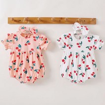 [BOBU] 톡톡 체리 반팔 바디슈트와 헤어밴드(66-90) 204354_ 210815EA