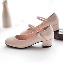 가이아슈 국내생산 빅사이즈 발편한 여성 메리제인 스트랩 펌프스 4cm 구두