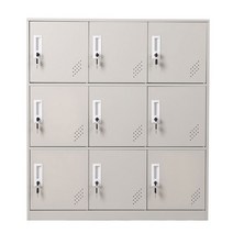 RNO2461 철제 사물함 3단3열 DIY 9문 락커 캐비넷, 그레이