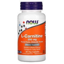 나우 Foods L-Carnitine 250mg 베지캡슐 60정, 500mg, 60 카운트