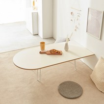 퍼플뉴퍼니처 루벨 1200 반타원 접이식테이블 접이식좌탁 좌식식탁 5colors, 화이트