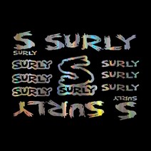 Surly 자전거 프레임 데칼 개 공장 스티커 그래픽 접착제, 05 YELLOW