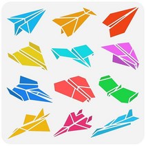 FINGERINSPIRE 뉴욕시 지도 스텐실 30 x 30cm(11.8 11.8인치) 재사용 가능한 도시 페인팅 템플릿 DIY 아트 미국 뉴욕 장식 나무 벽 패브릭 캔버스 가구 공, Paper Airplanes