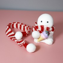 스트라이프 털실 니트 목도리 파츠 미니어처 지방이 석고방향제 만들기 DIY 재료 식물 스투키 화분 데코