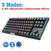 헌터 쓰리모드 RGB 블루투스 2.4G 유선87버튼 104버튼 68 기계식 건반 청축 TAPYC 플러그-오프라인, v300w, 하나, 하나