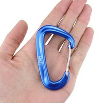 클라이밍 장비 볼더링 초크백 용품 암벽 등반 전문 등산 Carabiner D 모양 버클 후크 안전 잠금 야외 장비, 01 1PC Blue