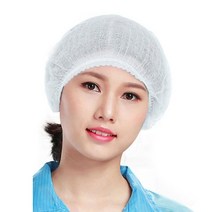 주름형 헤어캡 15g 지퍼백 포장 100매입 위생모 일회용 식품 공장용 조리모 위생모자 라운드캡 조리모자 부직포캡 일회용캡