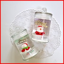 (레드산타)(공효진*2개)크리스마스 캔들 양초 젤캔들 만들기 키트, 화이트머스크, 핑크