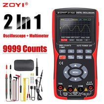 ZOYI ZT702S 디지털 멀티미터 자동 True RMS 트랜지스터 프로브 멀티미터 PC 파형 데이터 저장 오실로스코프 48 M/S 10MHZ, ZT-702S + 테스트 프로브