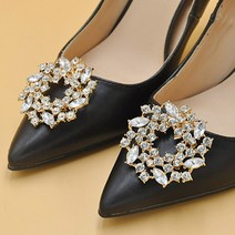 월계관 큐빅 구두 코사지 웨딩슈즈 통굽 셀프 웨딩 신발 큐빅 악세사리 촬영 장식