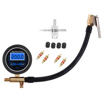디지털 타이어 압력 게이지 타이어 압력 테스터 200psi Air Chuck & Compressor, 3