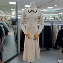 모노앤밀키 DP01 여성 롱스커트 원피스 숙녀복 카라 진주단추 슬림 겨울 롱 원피스 MWD09op010