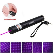 LED랜턴 10miles 레이저 포인터 펜 녹색 빨간색 보라색 빛 532nm lazer 하이킹 손전등 토치 vd 자기 방어 사냥 야외 조명, 자주색