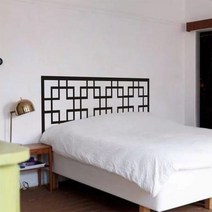 침대헤드보드 현대 헤드 보드 벽 데칼 마스터 커플 침실 비닐 아트 이동식 장식 디어 4 크기, 58x152cm, 회색