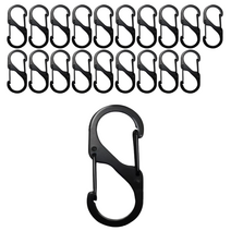포프 S형 양방향 카라비너 등산 캠프 키링고리 20개, 블랙 20개