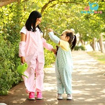 호쿠호니 모래놀이옷 갯벌체험복 아기미술가운 유아전신 방수복 멜빵, 베이지퍼피