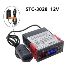 온도 조절기 컨트롤러 자동 측정기 센서 디지털 듀얼 습도 제어 3028 계 습도계 12, stc-3028 12v