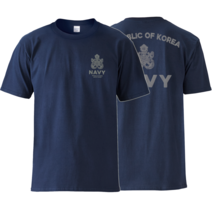 락밀 해군 로고 반팔 면 티셔츠 네이비 NAVY