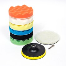 ZIO-BIZ 전동드릴용 광택패드 9종세트 100mm / 자동차 광택패드 차량광택 폴리싱패드 백업패드 유막제거, 1개
