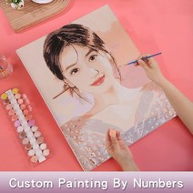 숫자 그림 VIP 커스텀 페인트 전용 번호 드롭쉬핑, [04] 50x50cm diy frame, [02] HD 42 colors