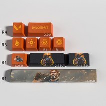 커스텀키캡 gmk 스타일 체리 키캡 Valorant 게임 keycaps Brimstone OEM 프로필 10 키 PBT 염료 하위, [01] Brimstone, 한개옵션2, 한개옵션1