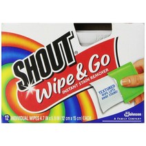 Shout Wipe and Go Instant Stain Remover 샤우트 와이프앤고 세탁 얼룩제거제 12팩X12박스 총144개, 1개
