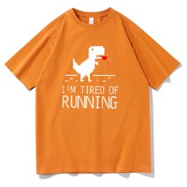 아두이노 Frontend 프로그래머 셔츠 Chrome Dino Geek 해커 코더 선물 웹 개발자 Tshirt Mens Cotton Tee I, 06 Orange_01 S