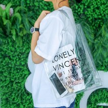 PVC 투명 숄더백 비치가방