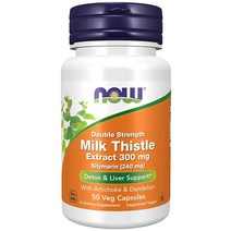 NOW 실리마린 밀크 시슬 추출물 300 mg 50정, 50 Veg Capsules