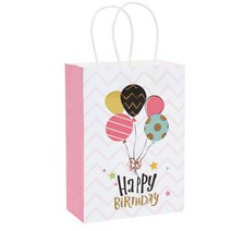 생일 선물 포장 종이 가방 쇼핑백 종이백, 핑크벌룬