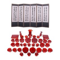 두레공예사 남원 오리목 복제기 37p +추사 6폭 병풍 -인증, 산수화