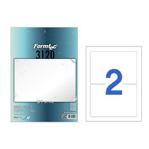 laser 방수라벨 PP-3120 10매 2칸 폼텍, 1개